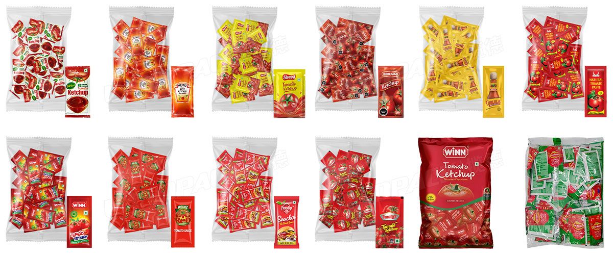 Automatic Multilane Tomato Ketchup Sachet Counting Into Bag Packaging Line