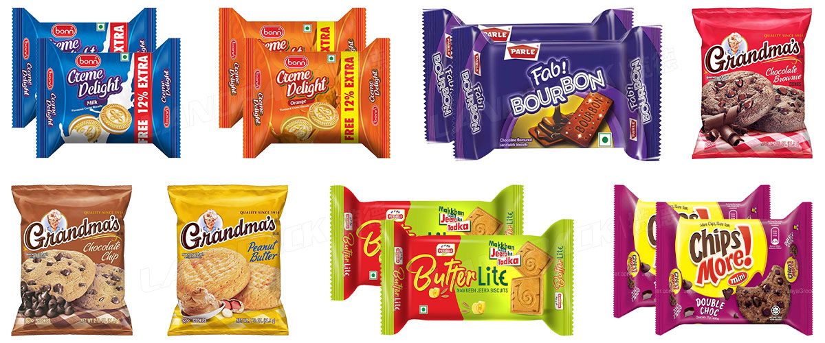 Automatic Biscuit Pillow Flow Wrap Packing Machine With Three Servos