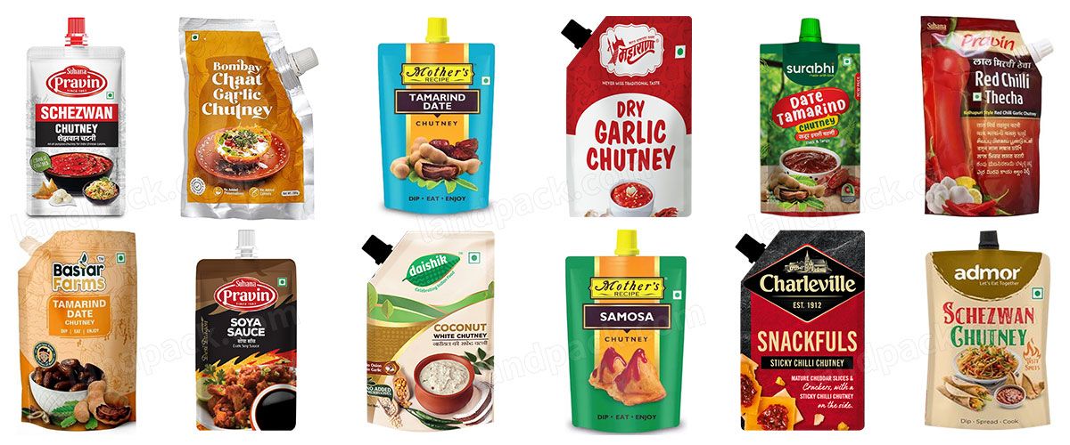 High Speed Double Filling Heads Chutney Spout Pouch Filling Capping Machine