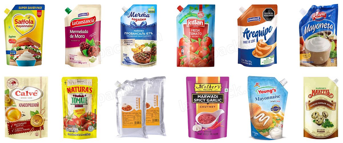 Mayonnaise Doypack Premade Bag Fill Packaging Machine Spout Stand up Pouch Rotary Packing Machine