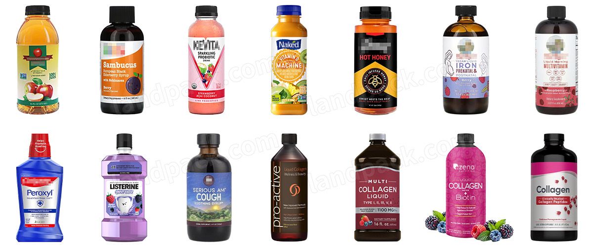 Automatic Liquid Protein Collagen Bottle Unscrambler Washing Filling Capping Machine Line