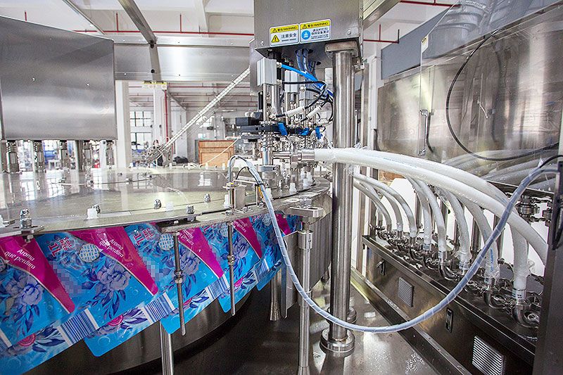 High Speed 10 Heads Liquid Spout Pouch Filling and Capping Machine