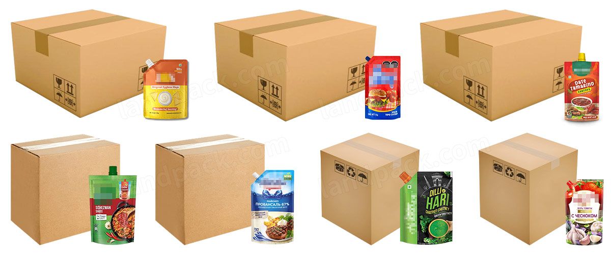 Automatic Premade Pouch Case Packing System With Robotic Palletizer
