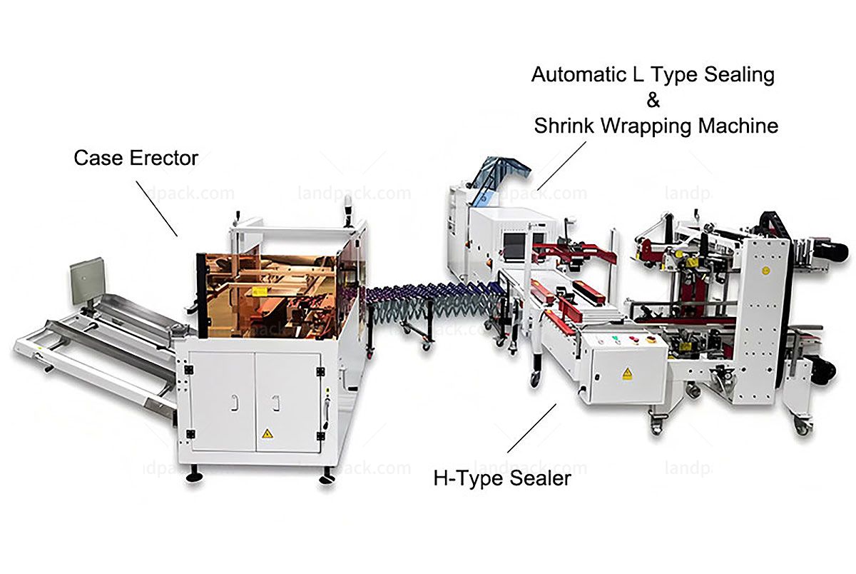 Professional Case Packing System With Heat Shrink Machine