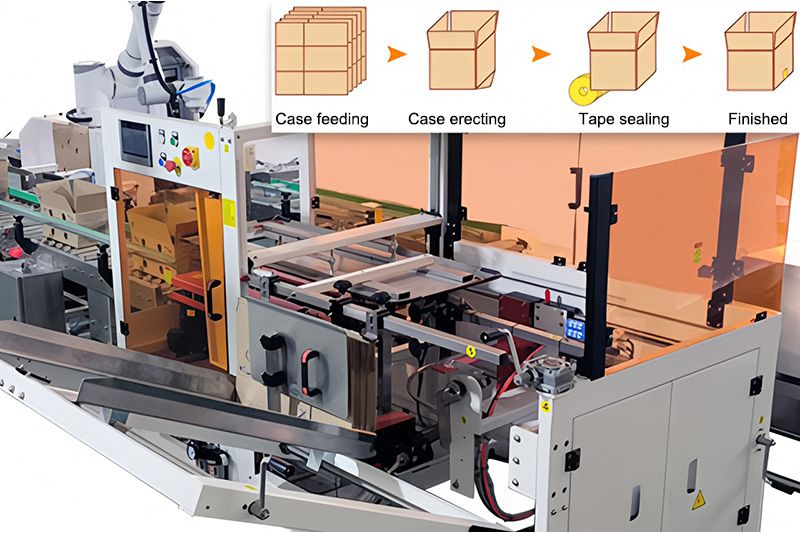 Professional Case Packing System With Heat Shrink Machine