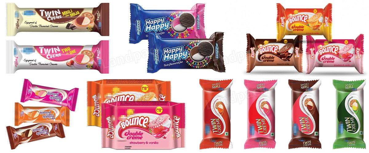 Automatic Cream Biscuit Sandwiching Machine with Food Packaging Machine