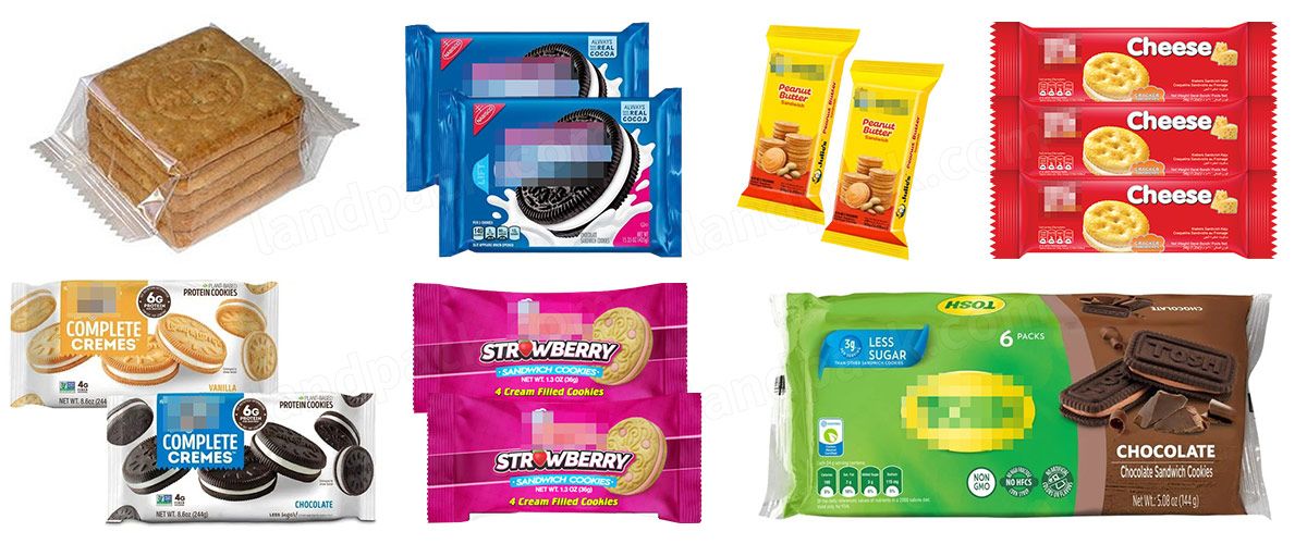 High Speed Sandwich Biscuit Feeding Packing Line Cream Sandwich Cookies Packing Machine