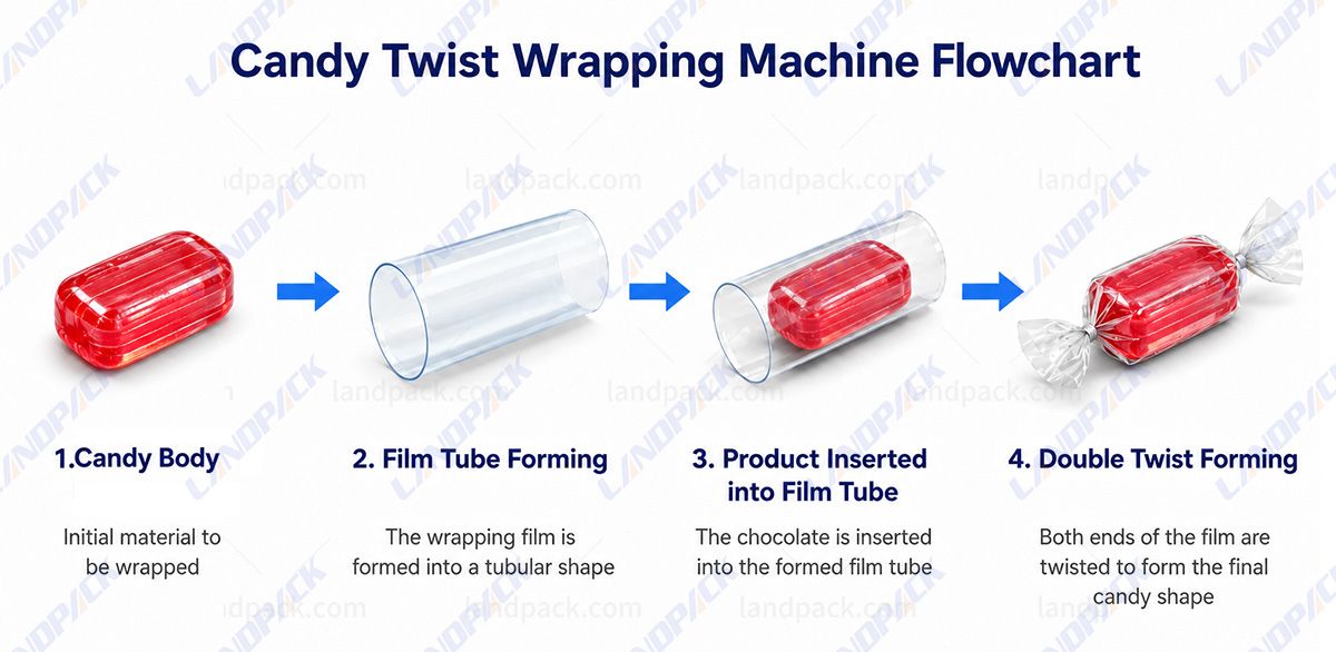Candy Packing Machine Chocolate Toffee Double Twist wrapping machine