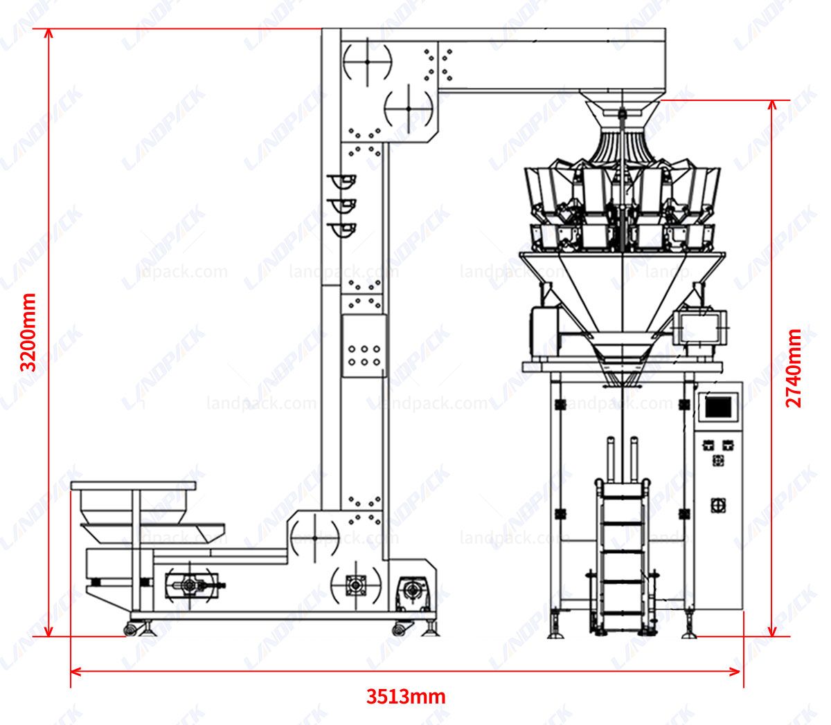 Automatic Snack Packing Machine Vertical Weighing Packing Machine with Coding Machine Automatic Snack Packing Machine Vertical Weighing Packing Machine with Coding Machine